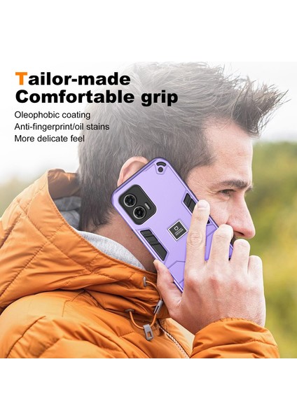 Motorola Moto G73 5g Kılıf 2'si 1 Arada Sağlam Sert Pc Yumuşak Tpu Telefon Kılıfı-Mor (Yurt Dışından) fırsatları