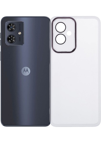 Dksm Serisi Motorola Moto G54 5G/G54 Power 5G/G64 5g Kılıf Elektrolizle Kaplanmış Kamera Çerçevesi Tpu Telefon Kılıfı-Şeffaf Beyaz (Yurt Dışından)