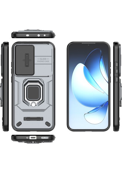 Oppo RENO13 5g (Global) Kılıf Pc + Tpu Kickstand Telefon Koruyucu Lens Kapağı ile - Gri (Yurt Dışından) fırsatları