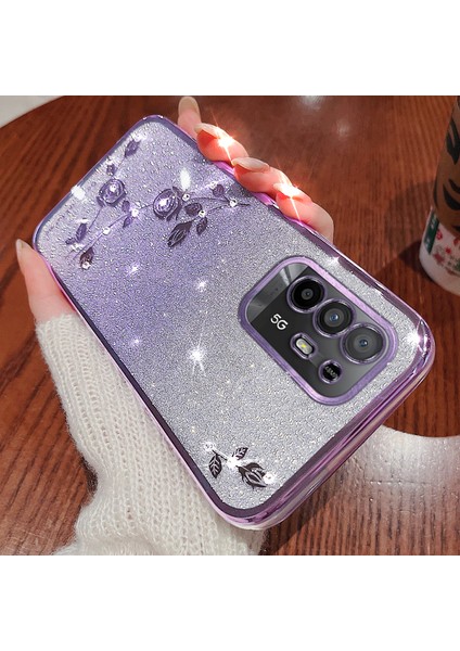 Kadem Oppo A95 5G/F19 Pro+5g/reno5 Z/A94 5g Tpu Çizilmez Kapak Yapay Elmas Çiçek Parıltılı Degrade Telefon Kılıfı-Mavi (Yurt Dışından) indirimleri