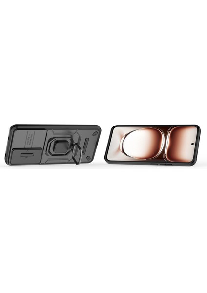 Oppo RENO12 5g (Global) Kılıf Kickstand Pc + Tpu Telefon Kabuğu Lens Kapağı ile - Siyah (Yurt Dışından) fırsatları