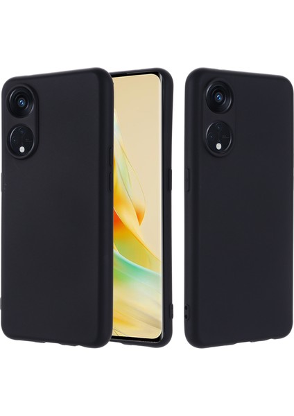 Oppo Reno8 T 5g/a1 Pro 5g Sıvı Silikon Yumuşak Astarlı Kılıf Çizilmez Telefon Kılıfı Kayışlı-Siyah (Yurt Dışından) modelleri