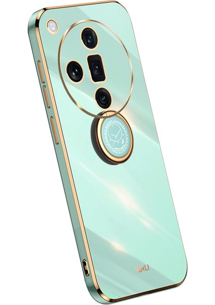 Xınlı Oppo Find X7 5g Telefon Kılıfı Galvanik Tpu Kapak Halkalı Ayaklık-Camgöbeği (Yurt Dışından)