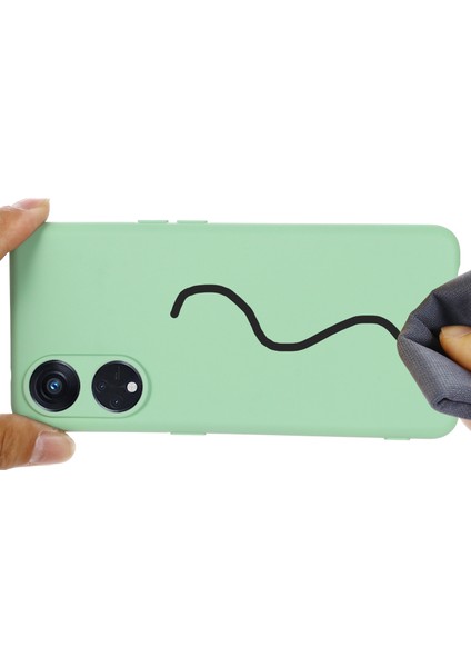 Oppo Reno8 T 5g/a1 Pro 5g Sıvı Silikon Yumuşak Astarlı Kılıf Çizilmez Telefon Kılıfı Kayışlı-Yeşil (Yurt Dışından) fırsatları