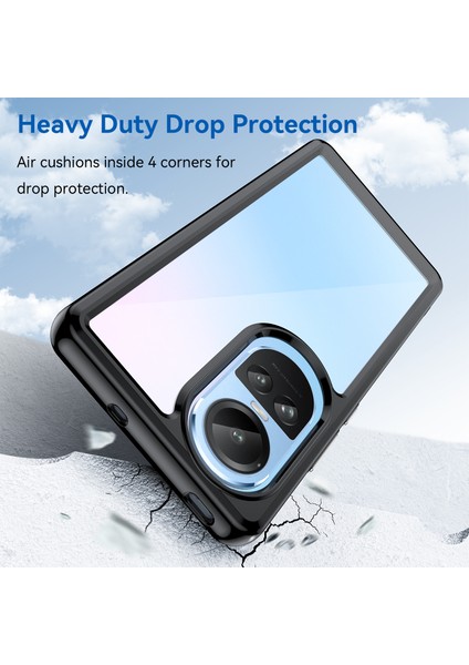 Oppo RENO10 Pro 5G(GLOBAL)/RENO10 5g(Global)Tpu+Akrilik Hibrit Kılıf Düşmeye Dayanıklı Cep Telefonu Arka Koruyucu Kapak-Siyah (Yurt Dışından) modelleri