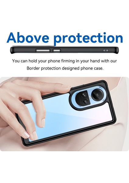 Oppo RENO10 Pro 5G(GLOBAL)/RENO10 5g(Global)Tpu+Akrilik Hibrit Kılıf Düşmeye Dayanıklı Cep Telefonu Arka Koruyucu Kapak-Siyah (Yurt Dışından) fırsatları