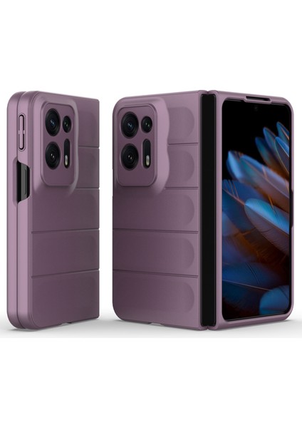 Oppo Find N2 5g Sert Pc Telefon Kılıfı Darbe Emici Arka Kapak-Açık Mor (Yurt Dışından)
