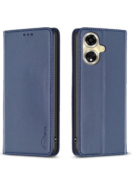 Bınfen Color BF18 Oppo A59 5g Kapak Manyetik Kapatma Kart Yuvaları Telefon Kılıfı-Mavi (Yurt Dışından)