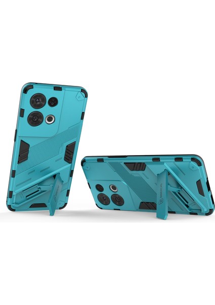 Oppo Reno8 Pro 5g (Küresel Sürüm)/reno8 Pro+ (Çin) 5g Tpu+Pc Cep Telefonu Kılıfı Kickstand Kapağı-Bebek Mavisi (Yurt Dışından) modelleri