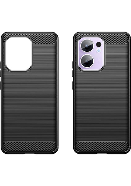 Oppo RENO13 F 5g Kılıf Koruyucu Telefon Kapağı Karbon Fiber Doku Fırçalanmış-Siyah (Yurt Dışından) modelleri