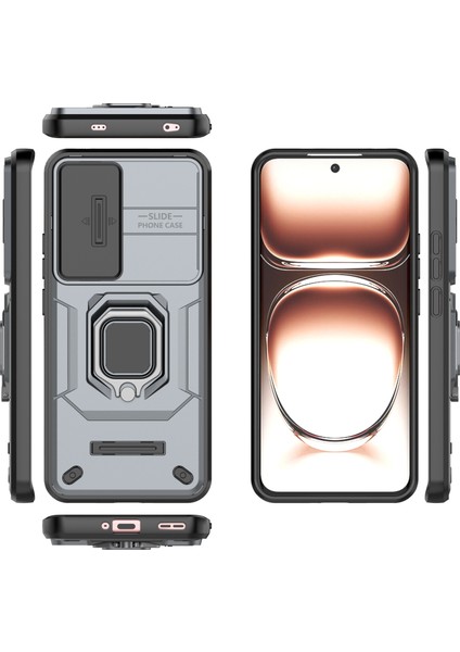Oppo RENO12 5g (Global) Kılıf Kickstand Pc + Tpu Telefon Kabuğu Lens Kapağı Ile-Gri (Yurt Dışından) indirimleri