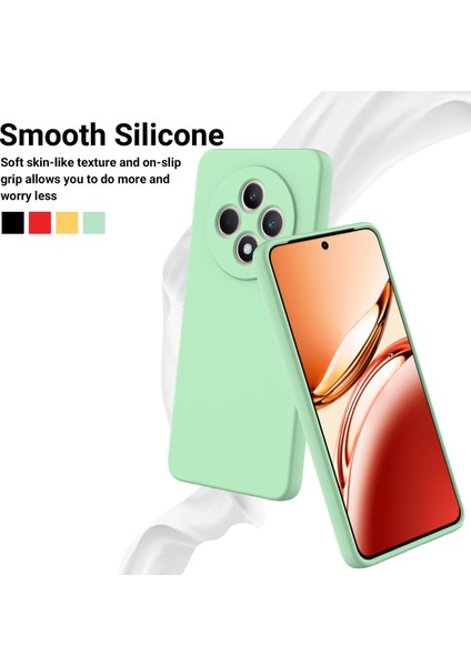 Oppo RENO12 F 5g Kılıf Düşmeye Karşı Dayanıklı Sıvı Silikon Telefon Kılıfı Kayışlı-Yeşil (Yurt Dışından) modelleri