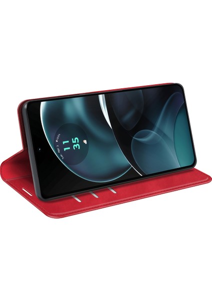 Motorola Moto G14 4g Pu Deri Telefon Kılıfı Cilt Dokunma Hissi Cüzdan Standı Telefon Kılıfı-Kırmızı (Yurt Dışından) modelleri