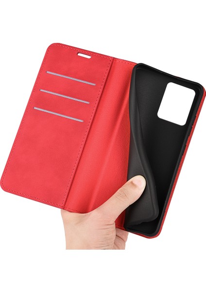 Motorola Moto G14 4g Pu Deri Telefon Kılıfı Cilt Dokunma Hissi Cüzdan Standı Telefon Kılıfı-Kırmızı (Yurt Dışından) fırsatları