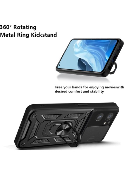 Oppo Reno7 5g (Global) Darbeye Dayanıklı Tpu+Pc Kılıf Halka Destekli Kayar Kamera Koruyucu Çizilmez Arka Kapak-Gül Altını (Yurt Dışından) fiyatları