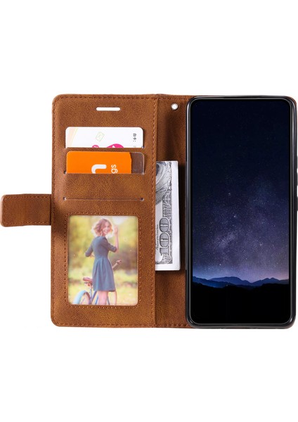 Oppo RENO12 5g(Global)Kılıf Baskılı Çizgiler Pu Deri Ekleme Cüzdan Telefon Kılıfı-Kahverengi (Yurt Dışından) fırsatları