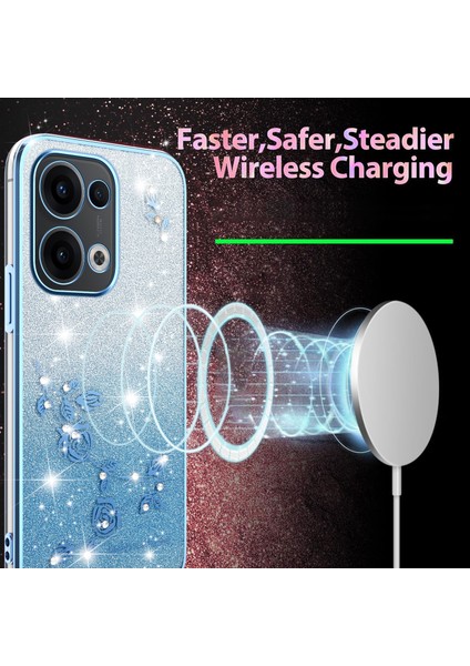 Kadem Oppo RENO13 5g (Küresel) Kılıf Çiçek Tpu Esnek Degrade Telefon Kılıfı-Mavi (Yurt Dışından) modelleri