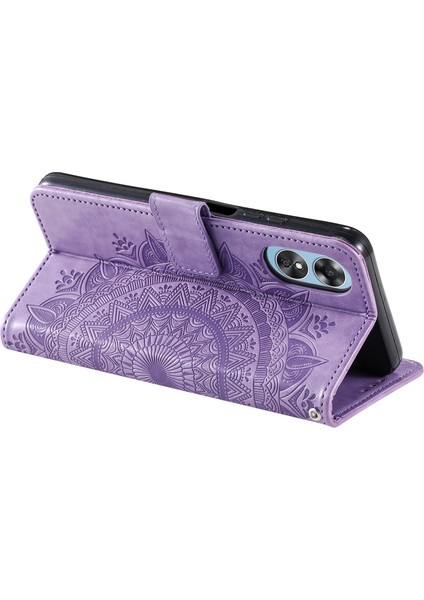 Oppo A58 5g Için Cep Telefonu Kılıfı, Baskılı Mandala Çiçek Desenli Cüzdan Standlı Telefon Kılıfı Askılı-Mor (Yurt Dışından) indirimleri