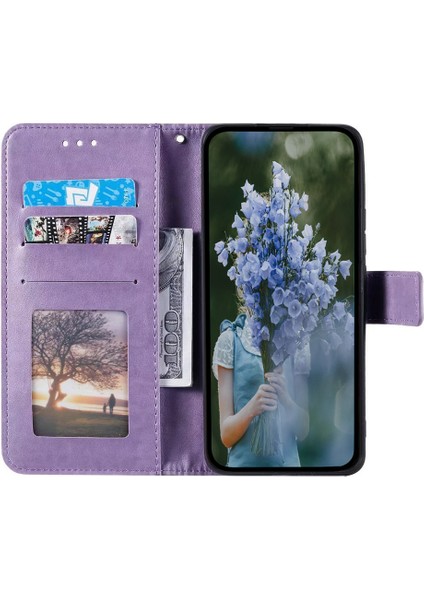 Motorola Moto G73 5g Baskılı Mandala Çiçek Desenli Telefon Kılıfı Cüzdan Standı Telefon Kılıfı Kabuk-Mor (Yurt Dışından) modelleri