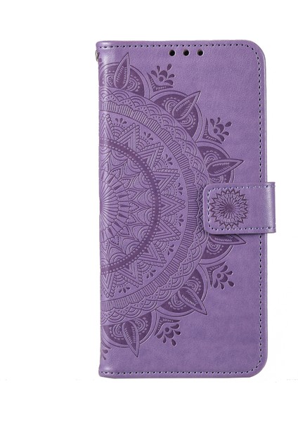 Motorola Moto G73 5g Baskılı Mandala Çiçek Desenli Telefon Kılıfı Cüzdan Standı Telefon Kılıfı Kabuk-Mor (Yurt Dışından) fırsatları