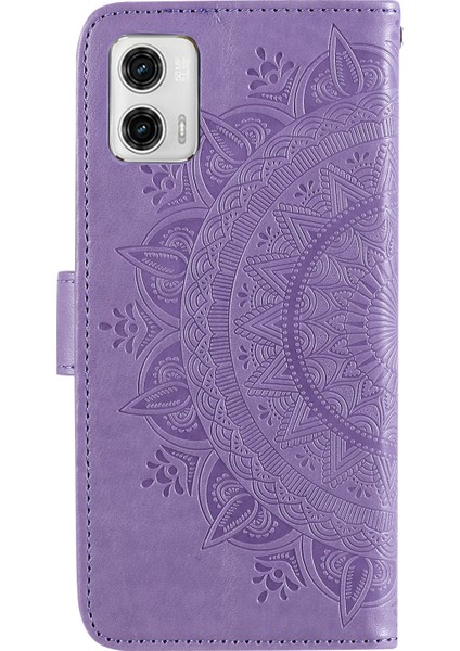 Motorola Moto G73 5g Baskılı Mandala Çiçek Desenli Telefon Kılıfı Cüzdan Standı Telefon Kılıfı Kabuk-Mor (Yurt Dışından) indirimleri