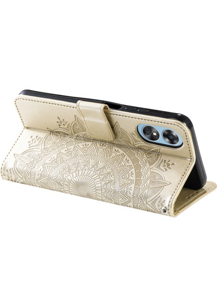 Oppo A58 5g Için Cep Telefonu Kılıfı, Baskılı Mandala Çiçek Desenli Cüzdan Standlı Telefon Kılıfı Kayışlı-Altın (Yurt Dışından) indirimleri