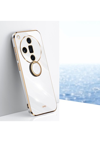 Xınlı Oppo Find X7 5g Telefon Kılıfı Galvanik Tpu Kapak Halkalı Ayaklı-Beyaz (Yurt Dışından) indirimleri