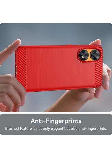 Oppo Reno8 T 4g Için Fırçalanmış Karbon Fiber Dokulu Telefon Kılıfı, Esnek Tpu Telefon Kılıfı-Kırmızı (Yurt Dışından) indirimleri