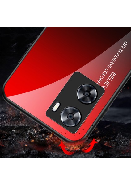 Oppo A57S 4G/A57 4g Gradyan Temperli Cam Telefon Kılıfı, Pc+Tpu Darbeye Dayanıklı Koruyucu Kılıf-Gradyan Mor (Yurt Dışından) modelleri