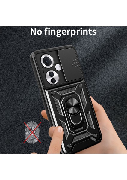 Oppo RENO11 F 5g Kılıf Sürgülü Kamera Kapağı Pc+Tpu Kickstand Telefon Koruyucu-Gümüş (Yurt Dışından) fırsatları
