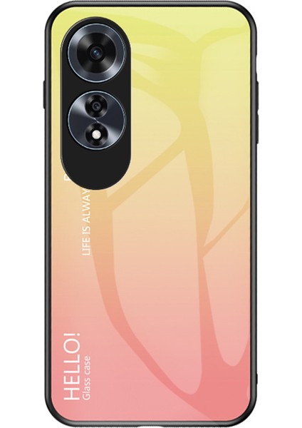 Oppo A60 4g Kılıf Temperli Cam+Pc+Tpu Telefon Kılıfı-Degrade Sarı (Yurt Dışından)