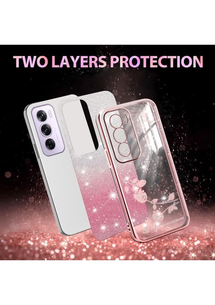 Kadem Oppo RENO12 Pro 5g (Küresel) Kılıf Çiçek Tpu Esnek Degrade Telefon Kılıfı-Gül Altını (Yurt Dışından) fiyatları