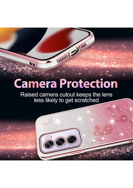Kadem Oppo RENO12 Pro 5g (Küresel) Kılıf Çiçek Tpu Esnek Degrade Telefon Kılıfı-Gül Altını (Yurt Dışından) indirimleri