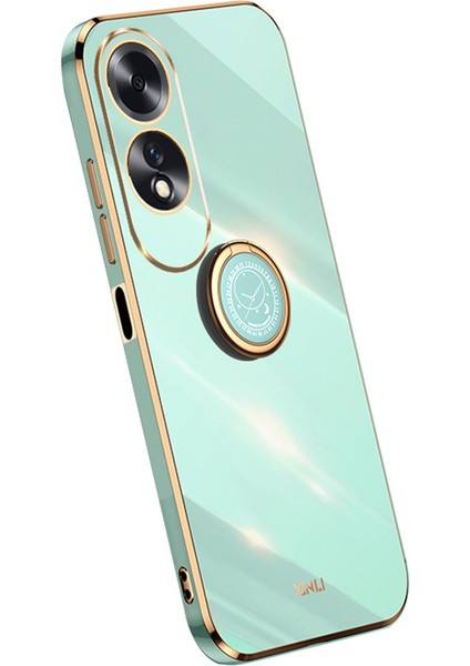 Xınlı Oppo A60 4g Kılıf Kickstand Galvanik Altın Kenar Tpu Telefon Kılıfı-Camgöbeği (Yurt Dışından)