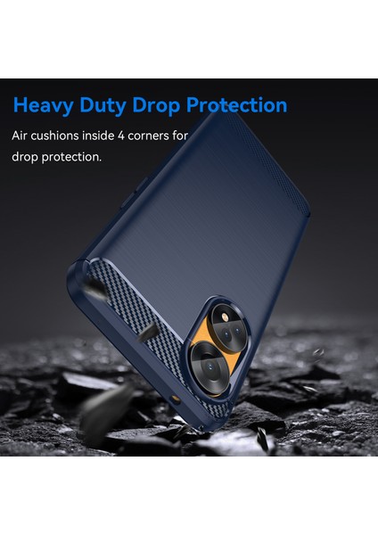 Oppo Reno8 T 4g Için Fırçalanmış Karbon Fiber Dokulu Telefon Kılıfı, Esnek Tpu Telefon Kılıfı-Mavi (Yurt Dışından) fırsatları