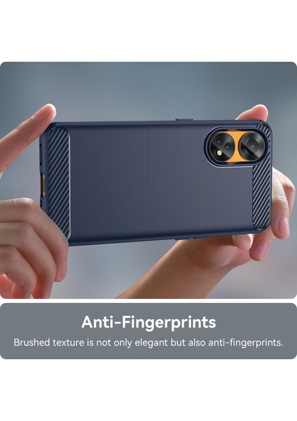 Oppo Reno8 T 4g Için Fırçalanmış Karbon Fiber Dokulu Telefon Kılıfı, Esnek Tpu Telefon Kılıfı-Mavi (Yurt Dışından) indirimleri