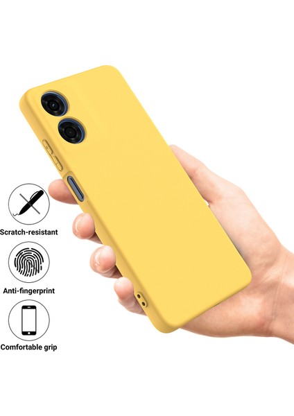 Motorola Moto G04S 4G/G04 4g Kılıf Sıvı Silikon Çizilmeye Dayanıklı Koruyucu Kabuk El Kayışı Ile-Sarı (Yurt Dışından) fiyatları