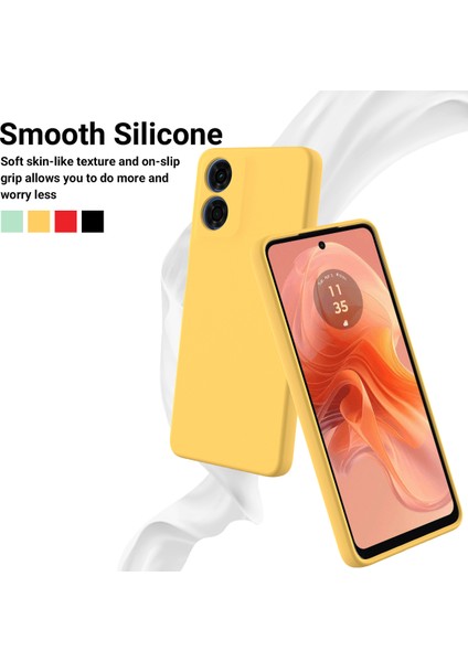 Motorola Moto G04S 4G/G04 4g Kılıf Sıvı Silikon Çizilmeye Dayanıklı Koruyucu Kabuk El Kayışı Ile-Sarı (Yurt Dışından) modelleri