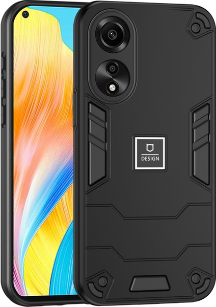 Oppo A78 4g Kılıf Koruyucu Pc+Tpu Çift Katmanlı Hibrit Telefon Kılıfı-Siyah (Yurt Dışından)