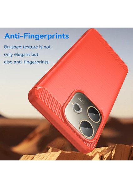 Oppo A5 Pro 4g(Global)/5g(Global)/a5 Energy 5g(China)Kılıf Koruyucu Telefon Kapağı Karbon Fiber Doku Fırçalanmış-Kırmızı (Yurt Dışından) modelleri