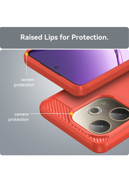 Oppo A5 Pro 4g(Global)/5g(Global)/a5 Energy 5g(China)Kılıf Koruyucu Telefon Kapağı Karbon Fiber Doku Fırçalanmış-Kırmızı (Yurt Dışından) indirimleri