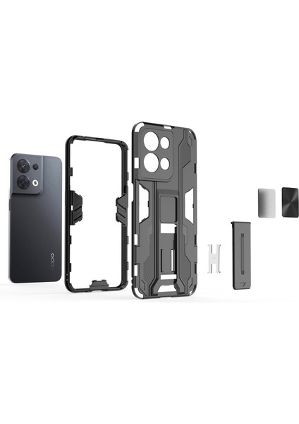 Oppo Reno8 5g (Küresel Sürüm)/oppo Reno8 5g Sert Pc Yumuşak Tpu Sağlam Hibrit Kılıf Ağır Hizmet Tipi Düşmeye Karşı Koruyucu Kabuk Kickstand Ile-Yeşil (Yurt Dışından) fiyatları