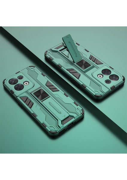 Oppo Reno8 5g (Küresel Sürüm)/oppo Reno8 5g Sert Pc Yumuşak Tpu Sağlam Hibrit Kılıf Ağır Hizmet Tipi Düşmeye Karşı Koruyucu Kabuk Kickstand Ile-Yeşil (Yurt Dışından) indirimleri