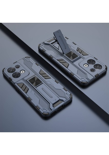 Oppo Reno8 5g (Küresel Sürüm)/oppo Reno8 5g Sert Pc Yumuşak Tpu Sağlam Hibrit Kılıf Ağır Hizmet Tipi Düşmeye Karşı Koruyucu Kabuk Kickstand Ile-Mavi (Yurt Dışından) indirimleri