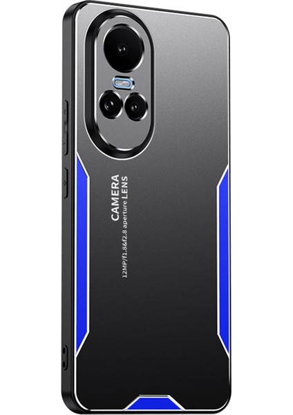 Oppo RENO10 5g(Global)Telefon Kılıfı Alüminyum Alaşımlı Arka Tpu Çerçeve Koruyucu Kapak-Mavi (Yurt Dışından)