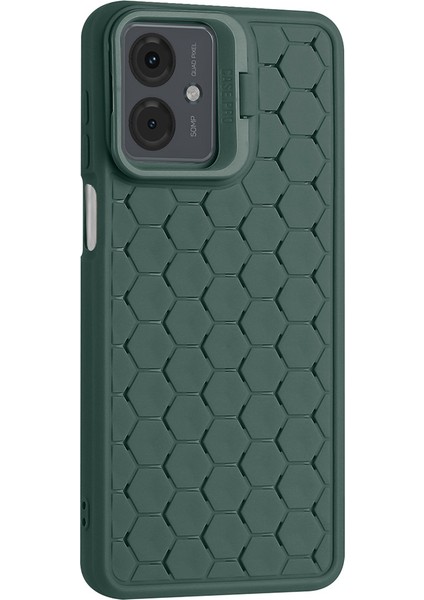 Motorola Moto G14 4g Kılıf Isı Dağılımı Tpu Telefon Kılıfı Lens Çerçevesi Ayaklık-Ordu Yeşili (Yurt Dışından)