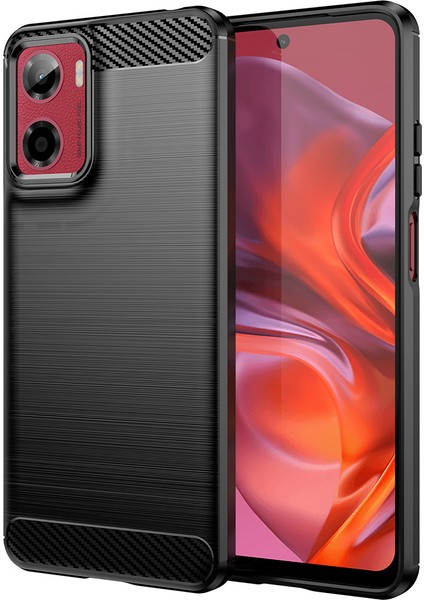 Motorola Moto E15 4G/G05 4g Kılıf Koruyucu Telefon Kılıfı Karbon Fiber Doku Fırçalanmış-Siyah (Yurt Dışından)