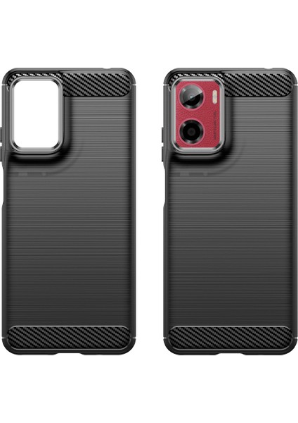 Motorola Moto E15 4G/G05 4g Kılıf Koruyucu Telefon Kılıfı Karbon Fiber Doku Fırçalanmış-Siyah (Yurt Dışından) modelleri