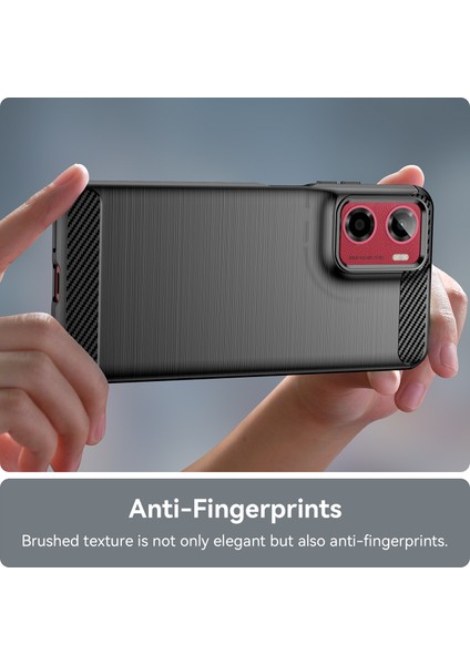 Motorola Moto E15 4G/G05 4g Kılıf Koruyucu Telefon Kılıfı Karbon Fiber Doku Fırçalanmış-Siyah (Yurt Dışından) indirimleri