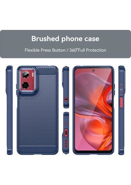 Motorola Moto E15 4G/G05 4g Kılıf Koruyucu Telefon Kılıfı Karbon Fiber Doku Fırçalanmış-Mavi (Yurt Dışından) fırsatları